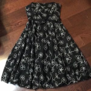 Strapless empire waist fit and flare dress